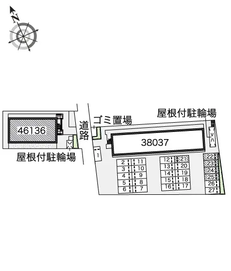 ★手数料０円★飯塚市横田　月極駐車場（LP）